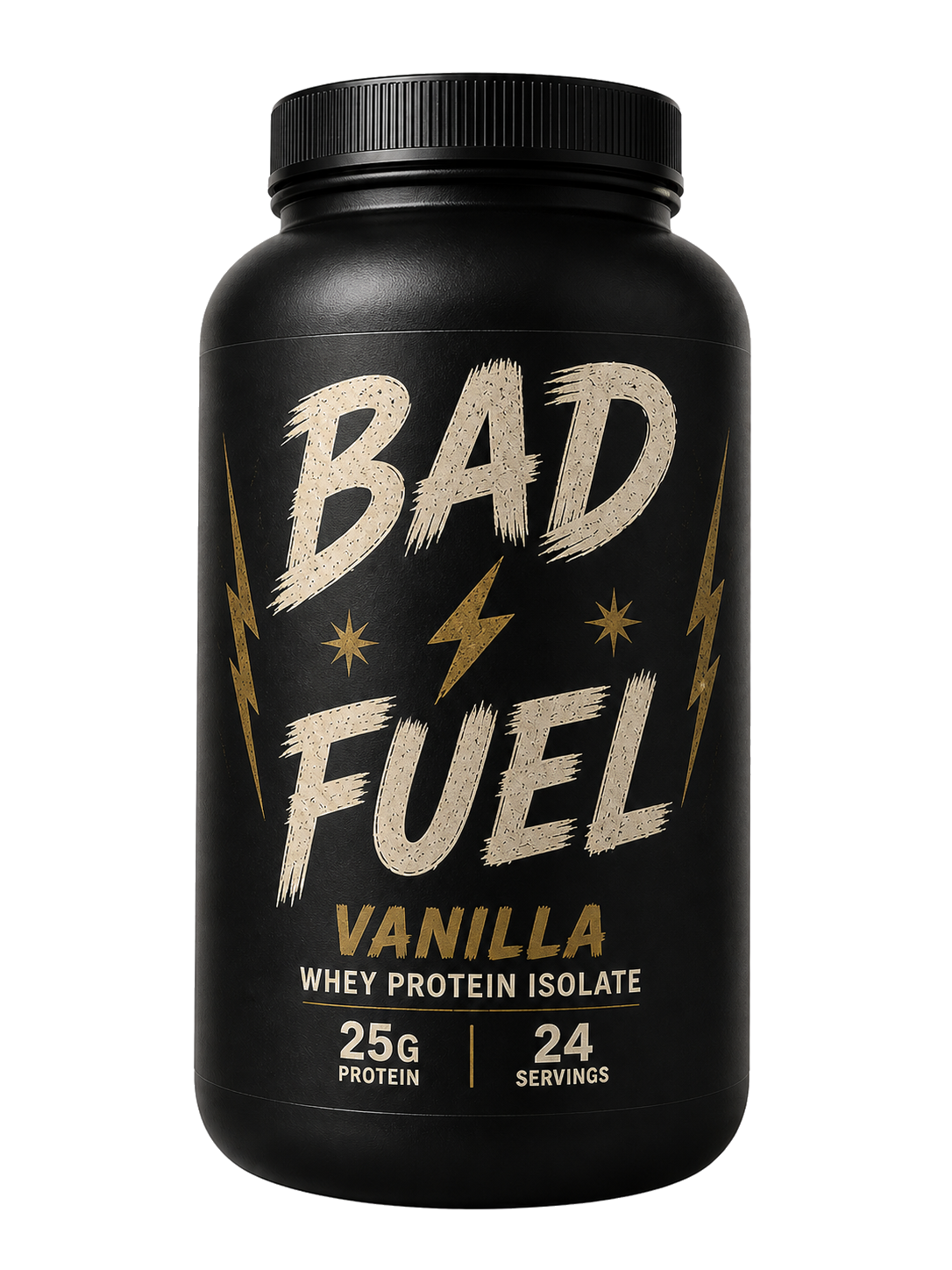 BAD Vanilla Whey Isolate tub with 25G protein